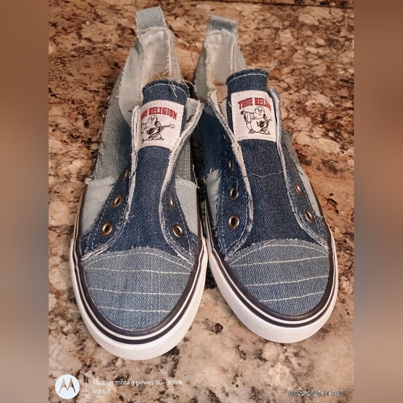 True Religion Shoes - True Religion Laceless Cancas Slip-On Sneakers Blue 8us